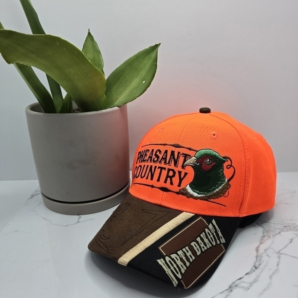 vintage Y2Kembroidered pheasant neon orange Gorpcore baseball hatunisex